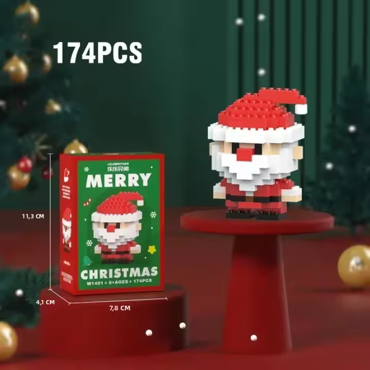 Regalos De Navidad Serie De Bloques De Construcción Santa Claus Y Reňedos Juguete De Montaje Para Mesa Decoración Juguetes Educativos Para Niños - 1