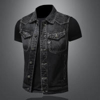 Chaleco De Motocicleta Estilo Retro Para Hombres Negro Gradiente Talla S-6XL Moda Elegante Sin Mangas Abierta Regular Primavera Verano - details 5