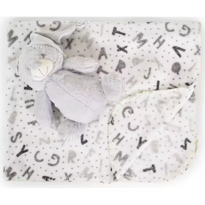 Cobertor de bebé com brinquedo Cangaroo Bear grey - 1