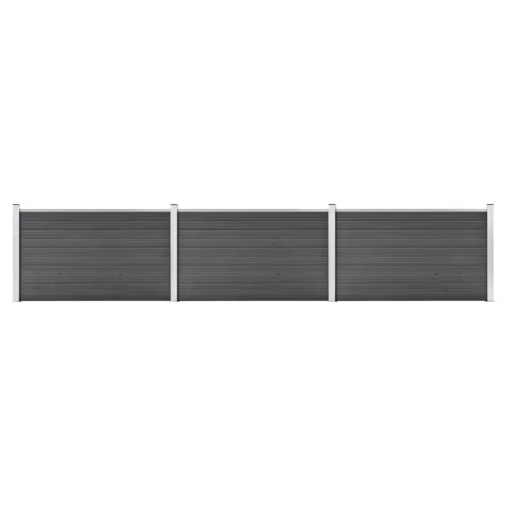 vidaXL Set de paneles de valla WPC negro 526x105 cm - 1