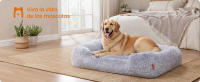 Feandrea Cama para Perros, Sofá para Perros, 71 x 55 x 18/91 x 68 x 18/106 x 75 x 20 cm, Cojín para Mascotas, Relleno Suave, Bordes Elevados, Funda Extraíble y Lavable a Máquina, Antideslizante, Gris Ombré, Regalo de Navidad - details 1