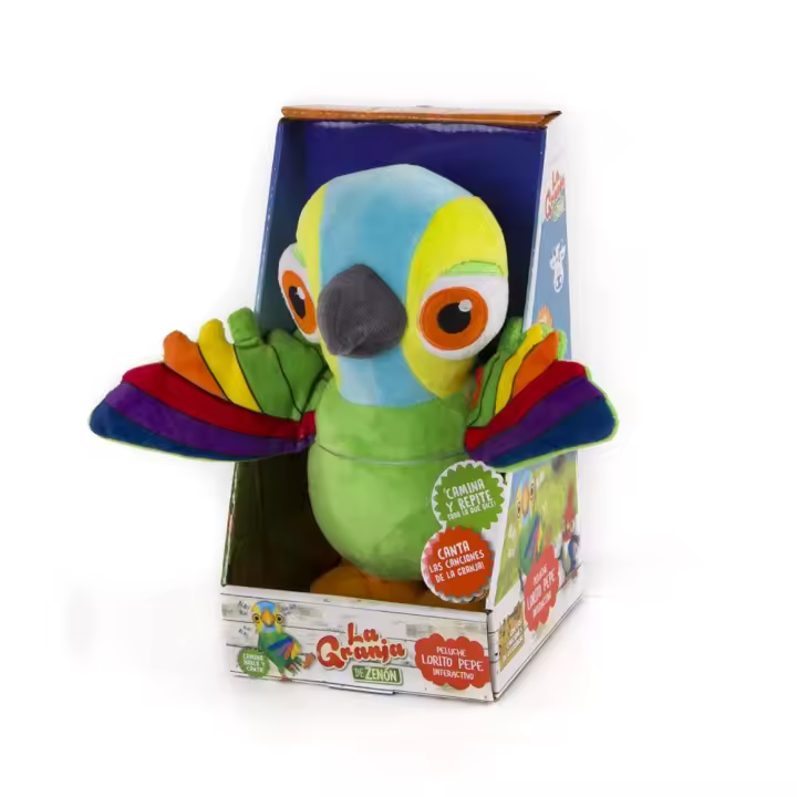 Peluche Interactivo Lorito Pepe De La Granja De Zenon 34X17X13 Cm (Bandai 80020) - 1