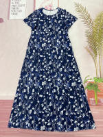 Vestido De Verano Con Cuello Redondo Y Bolsillos De Falda Larga Manga Corta Estilo Casual Para Mujeres De Mediana Edad - details 3