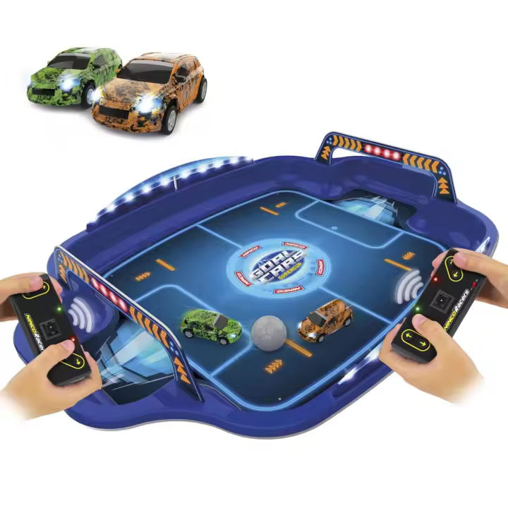 Estadio con coches  radio control Goal Cars Supercup ¡combina la conducción con técnicas de fútbol! Incluye 2 vehículos con luces 50x70 cm (Ninco NH93181) - 1