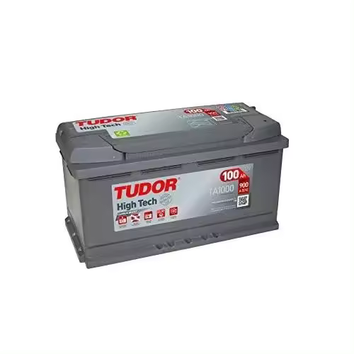 Tudor TA1000 Batería de coche de Plomo Calcio 100Ah 900A, Gama High Tech, para Automóvil de turismo - 1
