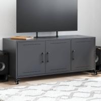 vidaXL Mueble para TV acero laminado en frío 100,5x39x43,5 cm en color Blanco/Rosa/Amarillo y más | almacenamiento funcional diseño moderno para baño dormitorio sala - details 3