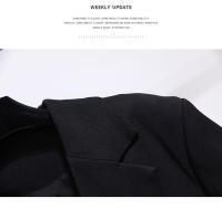 Nueva Sastrería Blazer Negra Para Mujer Oficina Primavera Otoño Traje Elegante Cintura Ajustada Doble Botón Moda Trabajo - details 9
