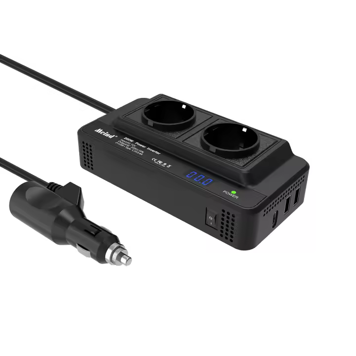 Inversor De Coche Meind 200W DC 12V a AC 220V Con 2 Enchufes EU + 2 USB Y 1 Puerto Tipo C Para Electrónica Y Electrónica De Automóviles - 1