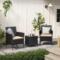 Conjunto de Muebles de Jardín en Ratán - Incluye 2 Sillones y 1 Mesa para Patio y Terraza - details 9