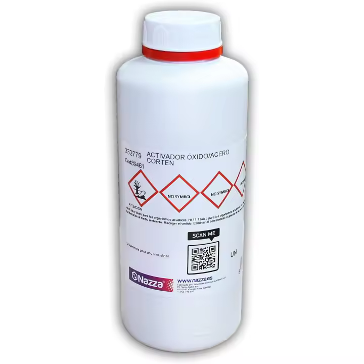 Convertidor o Activador de Óxido para Superficies Metálicas, Hierro y Acero Corten NAZZA - Consigue bonitos efectos decorativos de tipo Acero Corten y Protege la pieza - 1