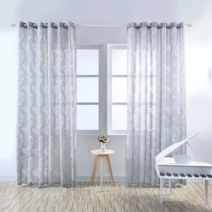 Juego de 2 cortinas de Gasa-Decoración del Hogar-100x250 cm- - 1