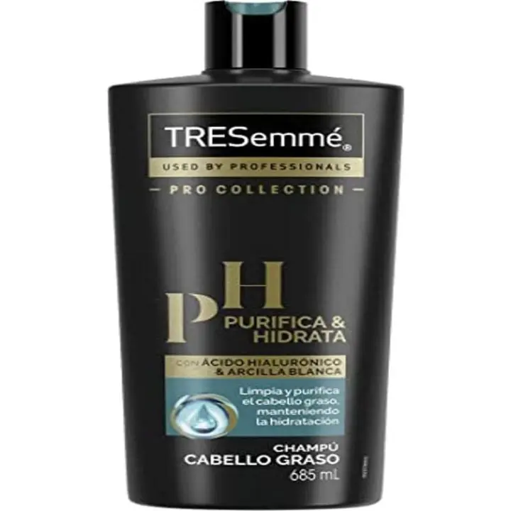 TRESemmé Champú Hidrata & Purifica para pelo graso con Ácido Hialurónico y Arcilla Blanca, limpia e hidrata 685ml - 1