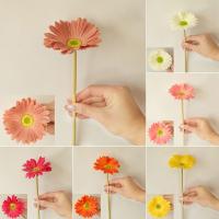 Flores Artificiales Gerbera Para Decoración De Hogar Y Escritorio Pack De 1/5 Piezas Barberton Daisy No Especificadas Para El Día De La Madre - details 7