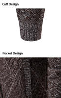 Chaqueta De Punto Para Hombre Invierno 2024 Cuello Erguido Gruesa Y Cálida Cardigan Zip up Estilo Coreano Casual - details 8