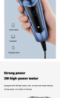Afeitadora Eléctrica Para Hombres USB Recargable Máquina De Afeitar Barba Potente Impermeable Cuchilla Eléctrica Rotatoria - details 6
