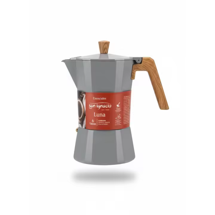 Cafetera Italiana de Aluminio San Ignacio Luna, 6 tazas - Gris - 1