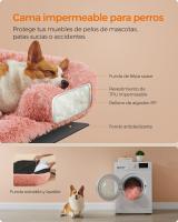 Cama para Perros de Tela de Felpa con Funda Protectora para Sofá, Alfombrilla para Perros Grandes, 95x85x16 cm, Color Gris o Rosa - details 9