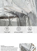 Cortina De Arbolado Silvery Sheer Para Sala De Estar Y Dormitorio Decoración Del Hogar 1 Pieza Moderno Estilo Poliéster Translúcido - details 5