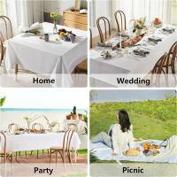 Mantel De Seda Blanca Rectangular Para Bodas Y Fiestas De Bebés Cubierta De Mesa Para Restaurante Y Festivales Decoración De Mesa Del Comedor - details 3