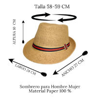 Kebedo Moda Sombrero Fedora Estilo Trilby de Panamá, Complemento de verano ala corta para Hombre Mujer ir a playa Sol y Arena - details 4