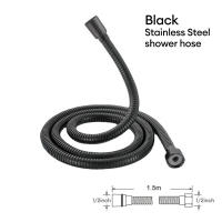 Tubo De Ducha Flexible De Acero Inoxidable Negro/Cromo Alta Resistencia Para Baño Accesorios De Ducha Vía Caliente Y Fría - details 1