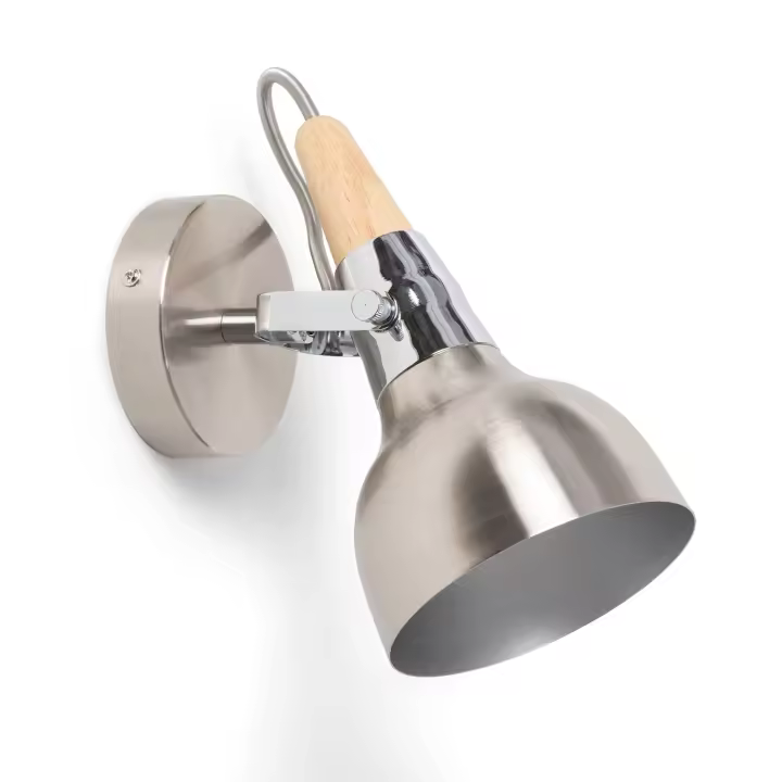 Ledkia Lámpara de Pared Orientable Aluminio 1 Foco Plata Emer Plateado - 1