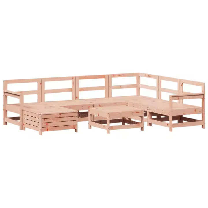 vidaXL Juego de sofás de jardín 8 pzas madera maciza de abeto Douglas - 1