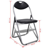 vidaXL Sillas de comedor plegables 2 uds cuero sintético y acero negro - details 7