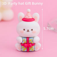 Topper De Pastel De Fiesta Animal De Dibujos Animados 3D INS Oso Conejo De Pascua Zodiac Chino Para Niños Decoraciones De Cumpleaños Boys O Girls Regalos PVC - details 4