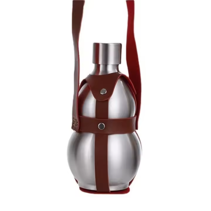 Botella De Agua De Acero Inoxidable Gourd Flasque De Bota Grande Reutilizable Capacidad De 250/500/1500ML Botella De Vino - 1