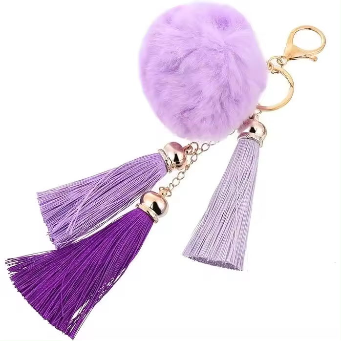 Collar con Borla de Piel sintética elegante con Colgante para Bolso, ideal para Mujer. - 1