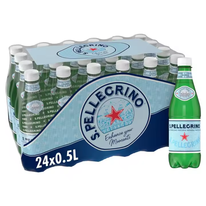 S.Pellegrino Agua Mineral Natural con Gas - Pack de 24 Botellas de 50cl, Refrescante y Elegante. ¡La Elección Saludable para Cada Momento del Día! - 1