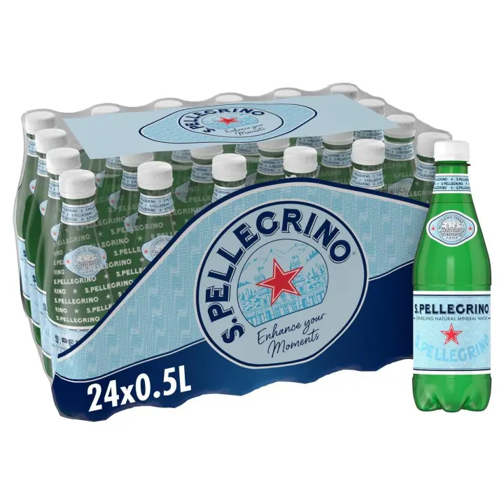 S.Pellegrino Agua Mineral Natural con Gas - Pack de 24 Botellas de 50cl, Refrescante y Elegante. ¡La Elección Saludable para Cada Momento del Día! - 1