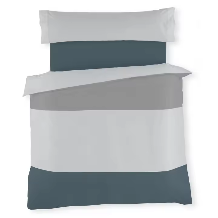 Dúo de funda nórdica tricolor - Plomo-Perla-Gris - Cama de 90 cm. - Fijalo - 1