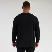 Camiseta De Manga Larga Para Hombre Suelta Y Oversize Estilo Hip Hop Fitness Ropa De Gimnasio Para Primavera Camiseta De Trabajo Casual De Algodón Con Estampado De Letras - details 8