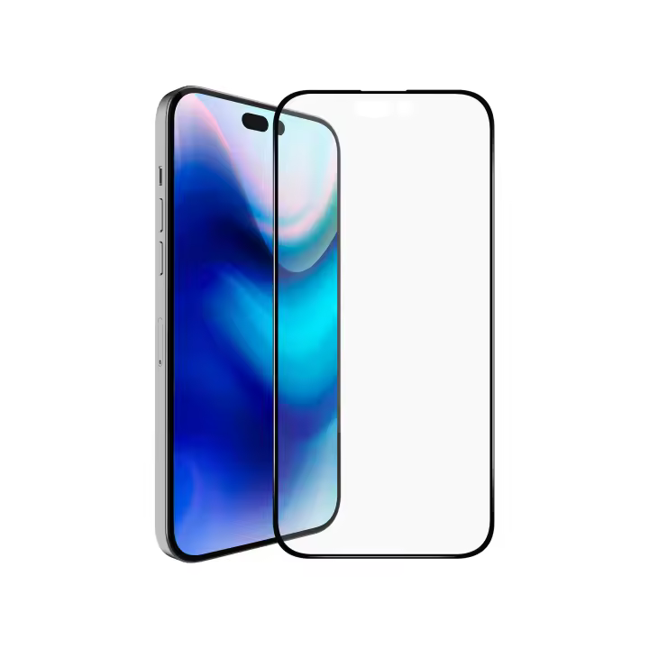 Vokamo - Protector de Pantalla de Vidrio Templado Acabado Mate 0,25mm de Alta Calidad y Ultra Claridad HD para iPhone 14 Series (iPhone 14, 14 Plus, 14 Pro, 14 Pro Max) Borde Negro y Anti Huellas - 1