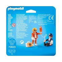 PLAYMOBIL doctor y policía herida duo pack Suero con vía para conectar al paciente  (70823) - details 2