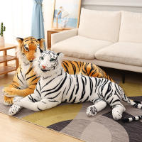 Juguete De Peluche Tigre Realista Suave Animal Silvestre Simulación Regalo De Cumpleaños Para Niños Blanco Y Marrón - details 11