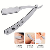 Cuchilla De Afeitar Recta 1pc Acero Inoxidable Profesional Para Barbear Y Afeitar Manual Herramienta De Afeitar Para Hombres - details 0