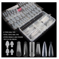 Set De 72 Piezas De Formas De Uñas Doble Con Cepillo Y Pegatinas De Línea Francesa Para Constructivo Rápido De Gel UV Mold De Tope Para Uñas - details 0