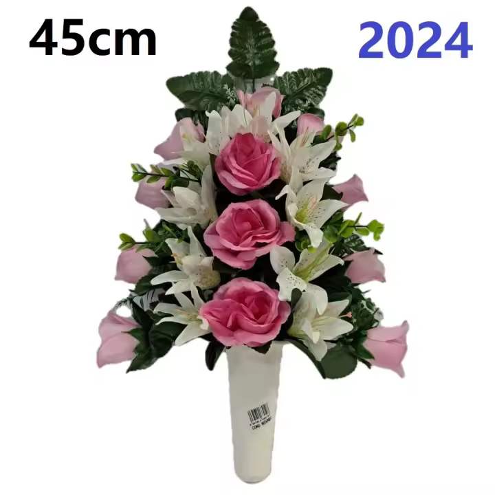 Flores para santos,flores duraderas para cementerio,flores para todos los santos,flores para cementerio artificiales,Gerimport,Flores Artificiales de Tela,ANCHO 30CM ,ALTO 45CM,PERSONALIZAR COLOR Y MEDIDA,CONTACTO CON NOSOTROS FESPU - 1