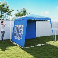 Carpa Plegable Pop-up 3x3 m Cenador Pabellón de Jardín con 2 Paredes Laterales Altura Ajustable y Bolsa de Transporte Protección UV50+ Impermeable Gazebo para Camping Fiestas Exterior Azul - details 2