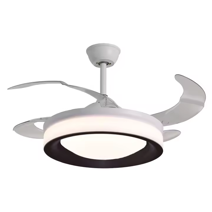 Ventilador de techo TITAN blanco/negro, 4 aspas retráctiles, 72W LED 3000|4000|6000K, Al 35xP.108/50cm - 1