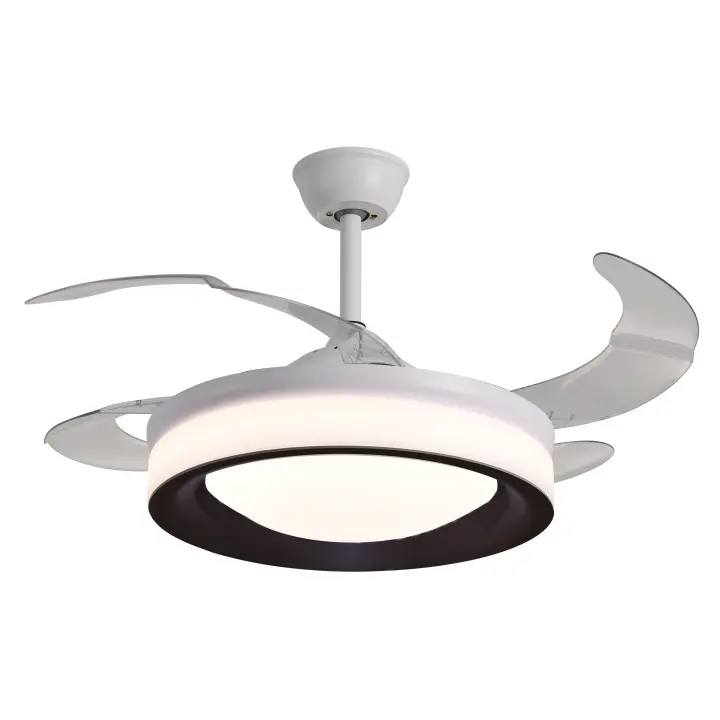 Ventilador de techo TITAN blanco/negro, 4 aspas retráctiles, 72W LED 3000|4000|6000K, Al 35xP.108/50cm - 1