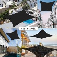 Toldo Vela de Sombra Rectangular 3x5m Negro, Toldo Impermeable con Protección UV para Jardín Terraza Patio Exterior Piscina con Cuerda Gratis - details 1