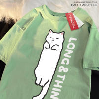 Camiseta De Estilo Japonés Para Hombre Con Gato Delgado Y Blanco Manga Corta Transpirable Verano Moda Algodón Suave Y Cómodo - details 18