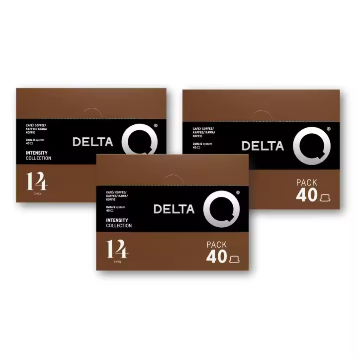 Delta Q Pack EpiQ - Pack de 3 cajas - 120 cápsulas - Café equilibrado con cuerpo medio y aroma intenso - Intensidad 14 - 1