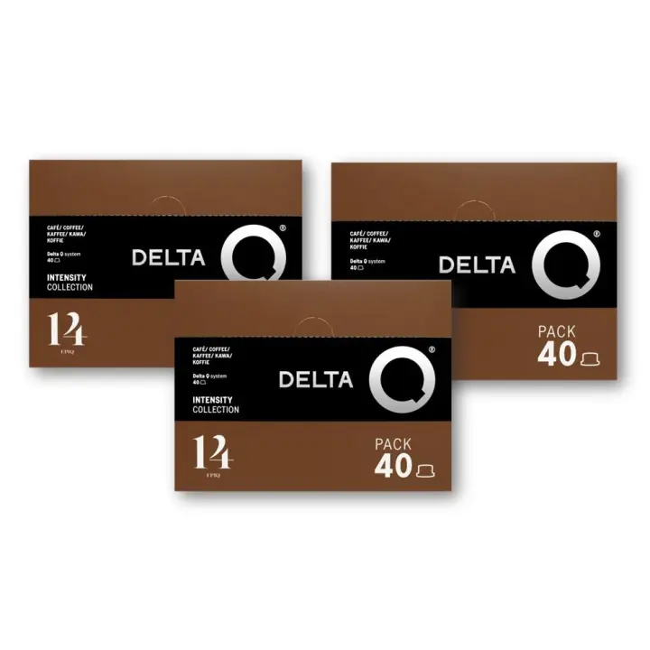 Delta Q Pack EpiQ - Pack de 3 cajas - 120 cápsulas - Café equilibrado con cuerpo medio y aroma intenso - Intensidad 14 - 1
