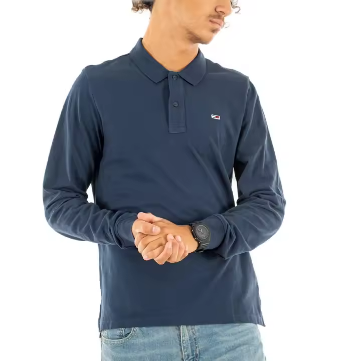 Polo Tommy Jeans solid marino de hombre-b - 1