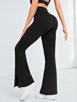 Leggings Flares Para Mujer Cintura Alta Secado Rápido Pantalones Deportivos Pierna Ancha Para Ejercicio Yoga Pilates Gimnasio Activewear - details 5